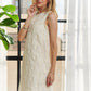ADORA Applique Round Neck Sleeveless Shift Dress