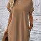 Full Size Round Neck Short Sleeve Mini Dress