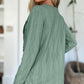 Slit Round Neck Long Sleeve T-Shirt