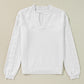 Daisy Notched Long Sleeve Sweater