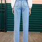 Heart Straight Leg Jeans with Pockets