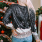 Sequin Patch Christmas Element Sweatshirt