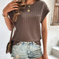 Textured Round Neck Short Sleeve Top