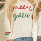 Letter Round Neck Long Sleeve Sweater