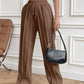 Drawstring Elastic Waist Pants with Pockets