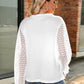 Full Size Round Neck Lace Long Sleeve T-Shirt Plus Size