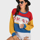 Perfee OKAY Contrast Dropped Shoulder Long Sleeve Sweater