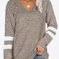 Striped Contrast Raglan Sleeve Top