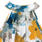Tiered Printed Mock Neck Sleeveless Midi Dress
