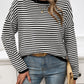 Striped Round Neck Dropped Shoulder Sweater