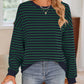 Lovelet Striped Round Neck Long Sleeve Sweatshirt