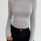Mock Neck Long Sleeve T-Shirt