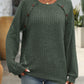 Full Size Decor Button Long Sleeve Ribbed T-Shirt
