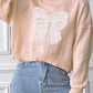 Bow Turtleneck Long Sleeve Sweater