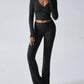 Devine Ruched Long Sleeve Top and Pants Set