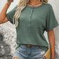 Half Button Short Sleeve T-Shirt