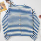 Stripe Chest Pocket Notched Top