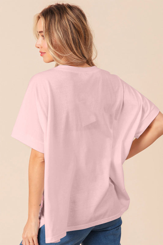 BiBi Sequin Bow Patch Short Sleeve T-Shirt - Brand BiBi