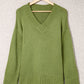 V-Neck Dropped Shoulder Sweater