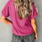 Textured V-Neck Short Sleeve T-Shirt