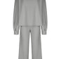 Round Neck Long Sleeve Top and Pants Set