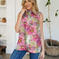 Frill Printed Mock Neck Top
