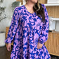 Double Take Full Size Printed Ruffle Hem Long Sleeve Dress