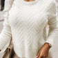 Decorative Button Round Neck Sweater