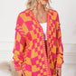 Contrast Exposed Seam Open Front Cardigan