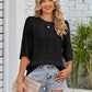 Openwork Round Neck Knit Top