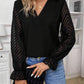 V-Neck Flounce Sleeve Blouse