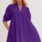 Oh Frill Notched Puff Sleeve Babydoll Mini Dress