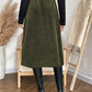 Pocketed Back Elastic Waist Skirt
