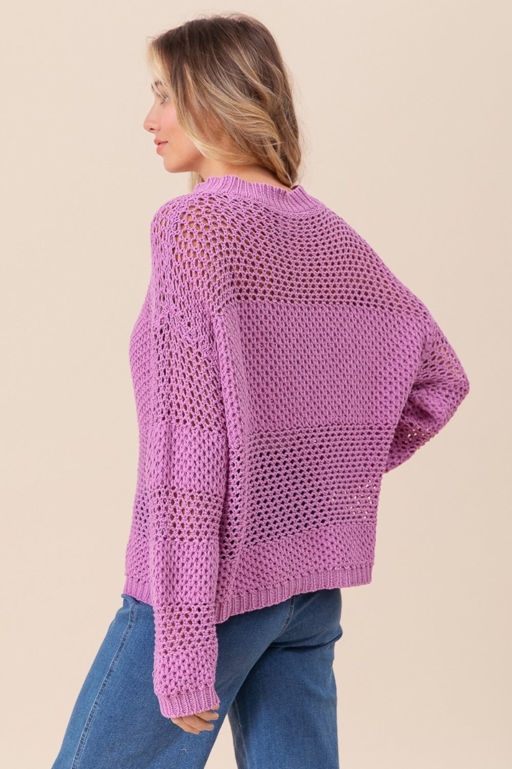 BiBi Openwork Long Sleeve Knit Top - Brand BiBi
