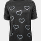Full Size Lace Detail Heart Round Neck Short Sleeve Top