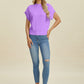 Double Take Full Size Mock Neck Short Sleeve Sweater