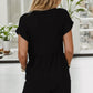 Pocketed V-Neck Short Sleeve Romper