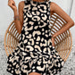 Tied Leopard Round Neck Tank Dress