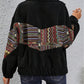 Embroidered Collared Neck Snap Down Jacket