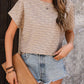 Round Neck Short Sleeve Blouse