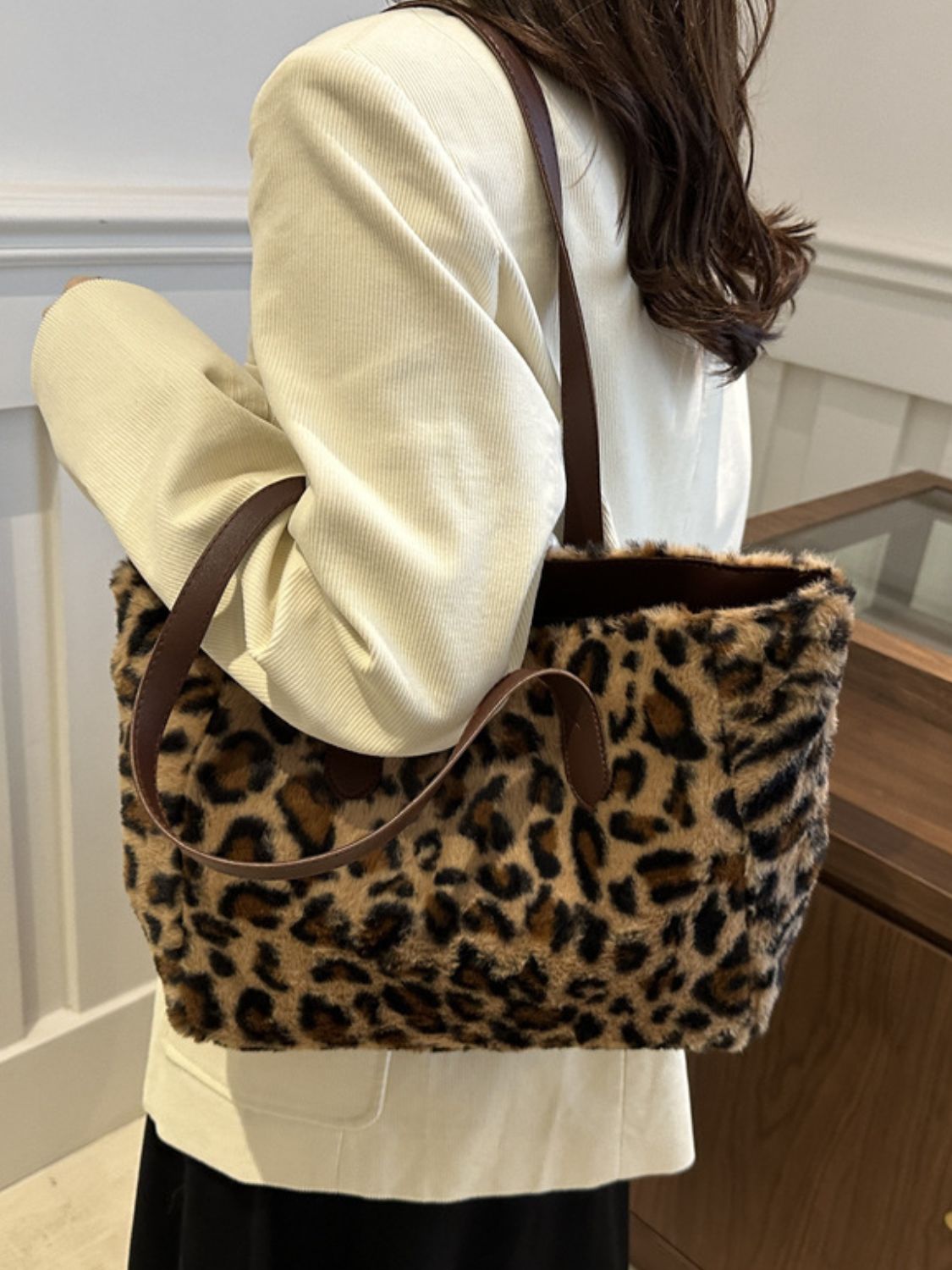 Leopard Fluff Tote Bag