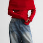 Off-Shoulder Long Sleeve Knit Top