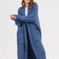 Pocketed Open Front Long Sleeve Longline Cardigan