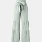 Tied Ruched Wide Leg Pants