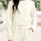 Ribbed Round Neck Long Sleeve Top and Shorts Set