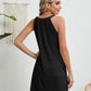 Eyelet Grecian Neck Mini Dress