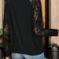 Lace V-Neck Long Sleeve T-Shirt