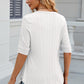 Full Size Eyelet Half Sleeve T-Shirt