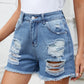 Beautiful Bea Distressed Raw Hem Denim Shorts