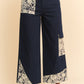 Davi & Dani Lace Applique Wide Leg Jeans